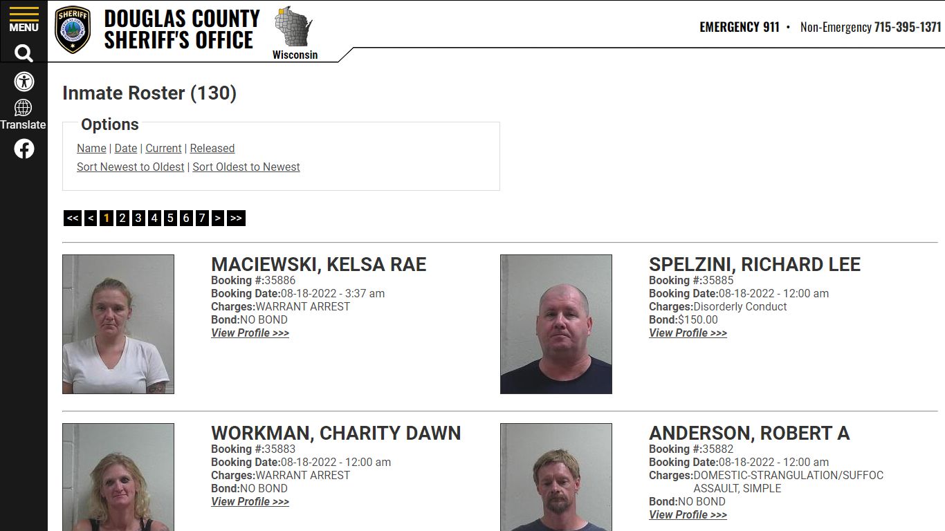 Inmate Roster - Douglas County Sheriff WI